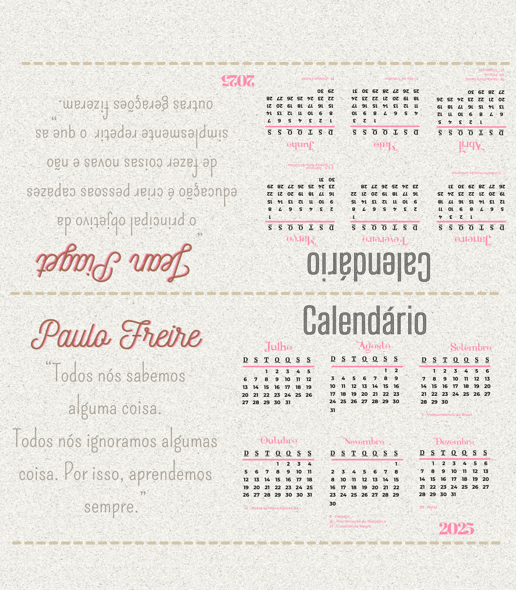 Calendário de Mesa 2025