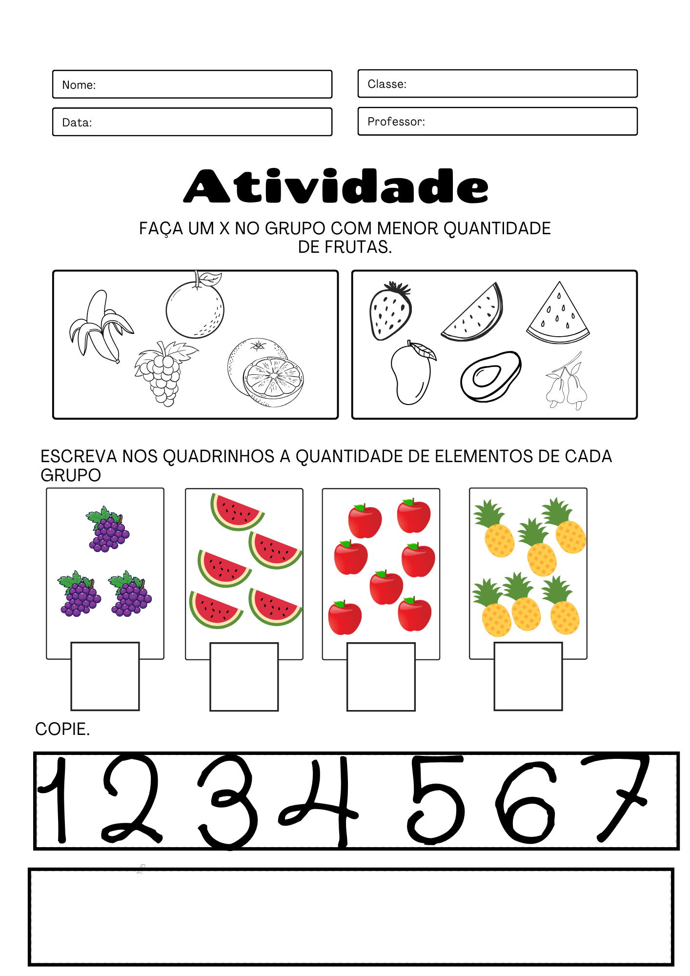 Atividades de Matemática para Educação Infantil — Para Imprimir e se ...