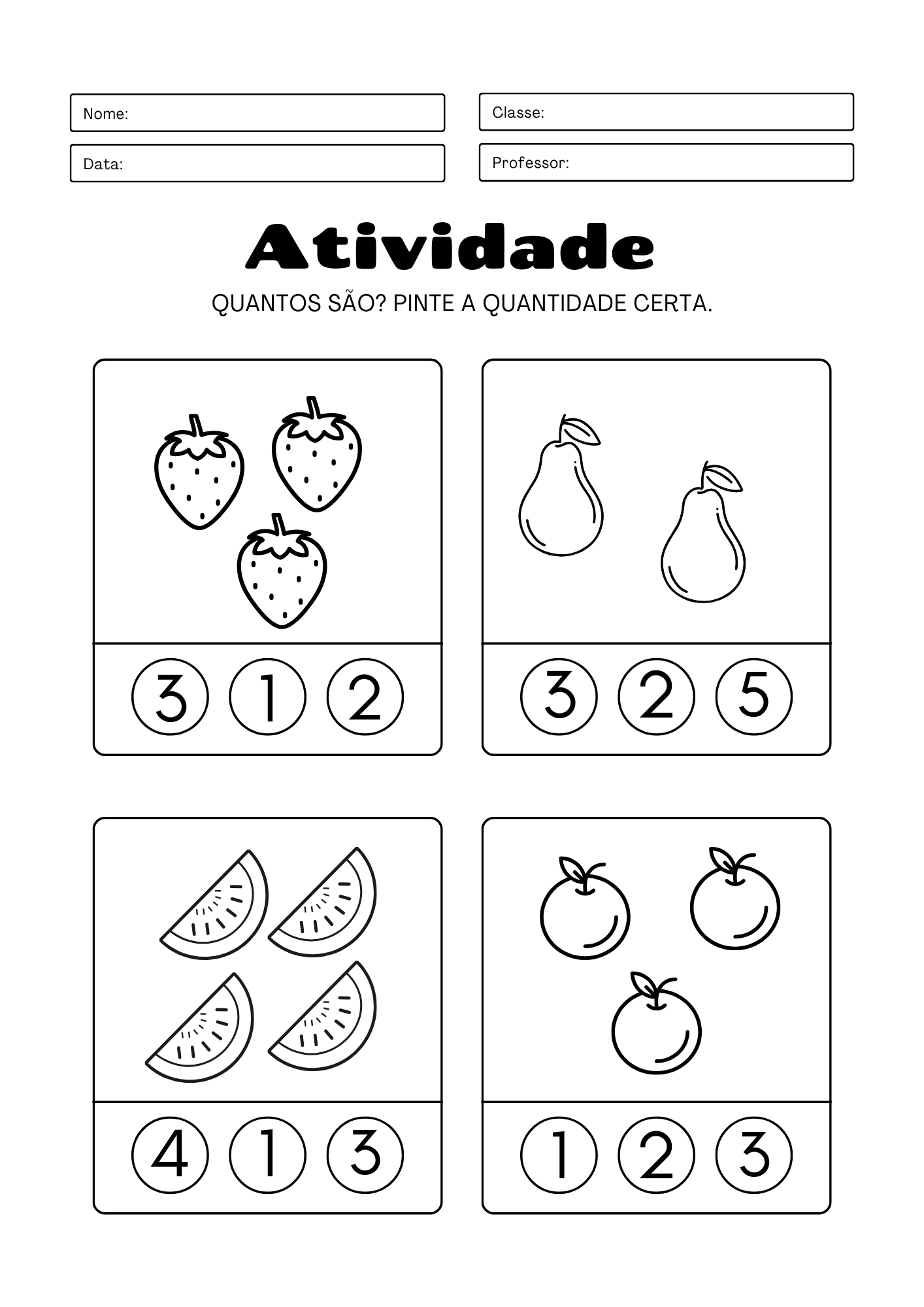Atividades de Matemática para Educação Infantil — Para Imprimir e se ...