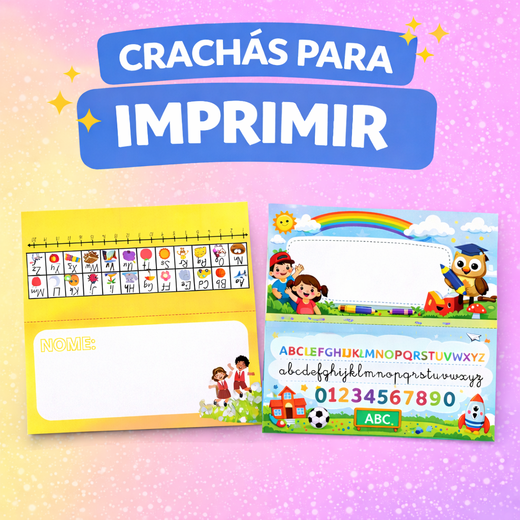 4 Modelos de crachás para trabalhar o nome das crianças