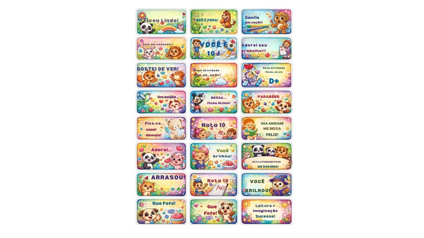 Adesivo pedagógico para imprimir ( Visto)