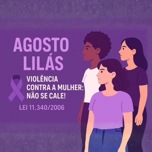 Cartaz para Imprimir – Agosto Lilás: Conscientização nas Escolas