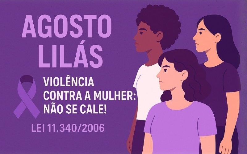 Cartaz para Imprimir – Agosto Lilás: Conscientização nas Escolas