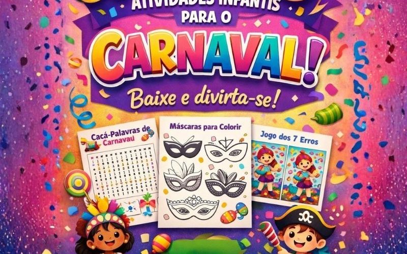 7 ATIVIDADES GRATUITAS  TEMA CARNAVAL