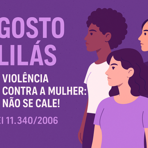 Cartaz para Imprimir – Agosto Lilás: Conscientização nas Escolas